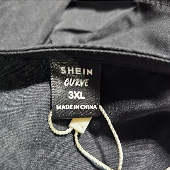 SHEIN VCAY Puff Sleeve Tie Front Crop Top - Size 3X - Picture 7 of 8